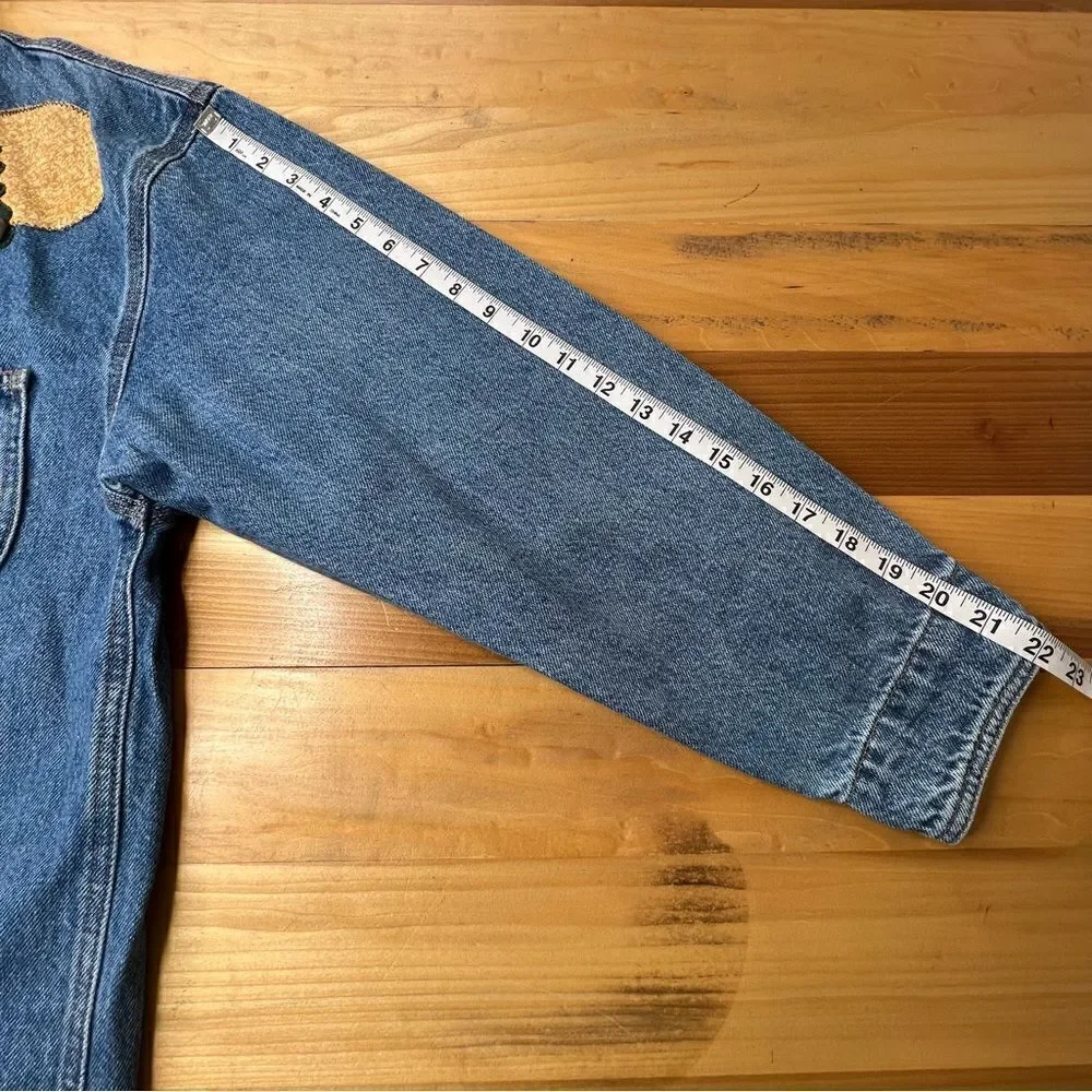 SW Shirt Wurks Hand Appliqué Outdoor Denim Jacket Sz M